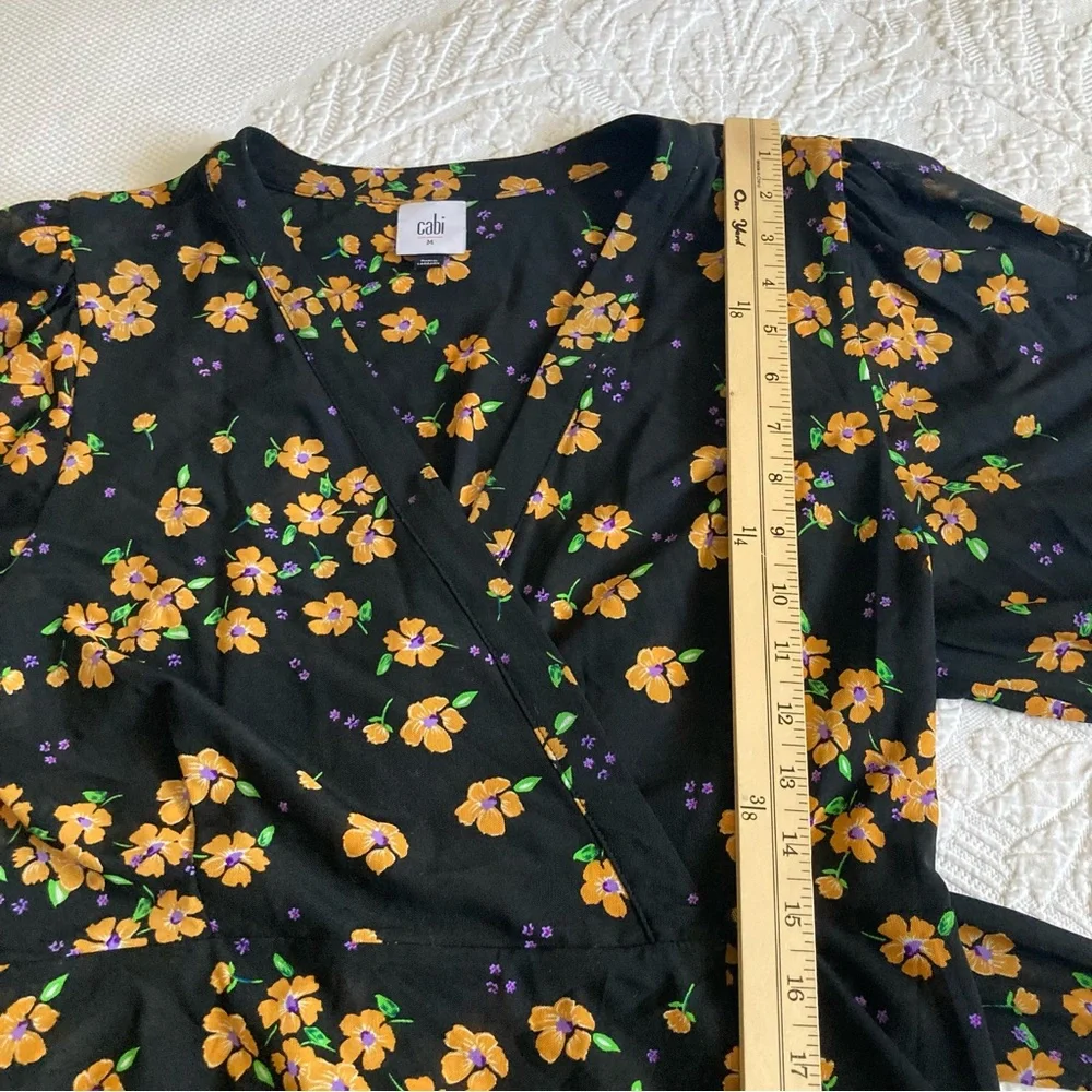 CAbi debut fiesta floral wrap dress romantic wedding guest spring summer size M - Picture 6 of 14